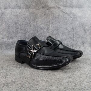 Bonafini Shoes Kids 7 Dress Loafers Slip On Leather Black Classic Toddler Boys